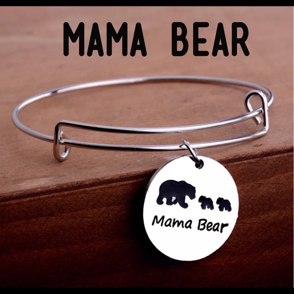 Jewelry - Mama Bear Baby Bear adjustable silver bracelet NEW